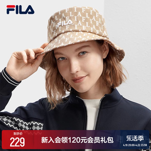 FILA 斐乐情侣款圆帽2024春季时尚休闲遮阳帽渔夫帽盆帽