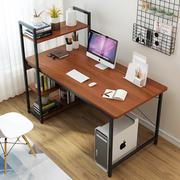 台式电脑桌现代简约书桌书架组合家用卧室简易钢木经济型写字桌子
