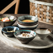日式复古陶瓷碗汤面碗米饭碗，吃饭碗家用创意，餐具白酒碗小碗斗笠碗