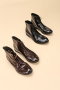 意大利原单欧美风英伦复古系带擦色做旧圆头短靴35-40两色手工鞋