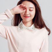 韩国女衬衫假领子手工镶钻领钉珠衬衣假领白色假领