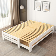 oq5m现代全实木伸缩床抽拉床，拼接拖床小户型多功能储物收纳可家具