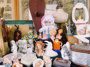 vintage复古欧美古董感玩偶，陶瓷娃娃摆件库存老货动物首饰收纳盘