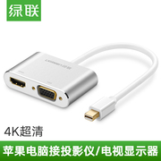 绿联 迷你小DP转HDMI+VGA 苹果电脑投影仪转换器外接雷高清电接口
