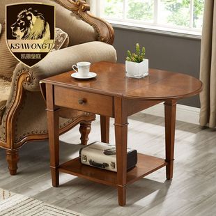 沙发边几实木可折叠客厅，美式角几小桌子，茶几伸缩方形桌床头桌角机