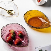 玻璃碗轻奢金边餐具蔬菜沙拉碗盘家用创意水滴异形早餐燕麦水果碗
