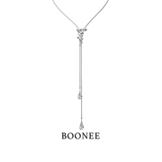 boonee奶油卷可抽拉长款项链，女小众设计高级感毛衣链装饰项链配饰