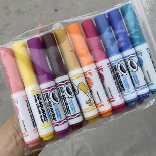 出口好用10色袋装可水洗短杆粗头水彩笔安全无毒儿童幼儿园画笔