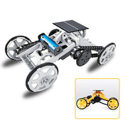 儿童科技小制作DIY太阳能四驱攀爬车拼装积木车机械传动电动玩具