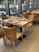 定制实木高档茶餐厅桌椅卡座沙发餐饮店火锅西餐厅桌椅组合商用