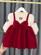 一周岁礼服女宝宝红色女童中式儿童抓周宴会婴儿旗袍唐装薄款夏季