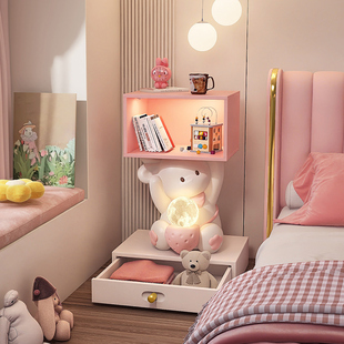 创意兔兔儿童床头柜小型现代简约收纳免安装卧室抽屉边几收纳柜子