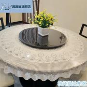 中式圆桌布布艺北欧田园简约小转盘台布圆形蕾丝，家用圆桌布桌垫布
