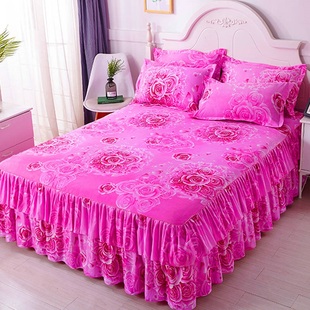 韩式床裙三件套席梦思喜庆床罩床套床盖床笠1.2米1.5米1.8米2米床