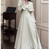 1.1斤韩式淑女套装，翻领短款纯色，上衣垂感吊带连衣裙