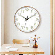 BBA挂钟12寸夜光创意钟表客厅卧室石英钟家用圆形时钟轻奢壁钟挂