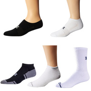 美国UA安德玛 能量棉 速干防臭运动袜子 男款夏季薄款船袜 高筒袜