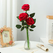 保湿玫瑰仿真花束客厅，卧室装饰品餐桌干花，摆件婚庆假花插花瓶摆设