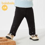 巴拉巴拉宝宝裤子女童打底裤，加绒冬季婴儿，长裤加厚保暖精致印花潮
