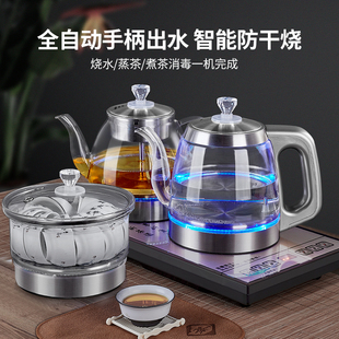 全自动底部上水电热烧水壶，家用一体茶台嵌入式智能加热玻璃煮茶器