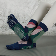 瑜伽袜防滑专业女五指拼色中筒分脚趾室内运动健身普拉提训练袜子