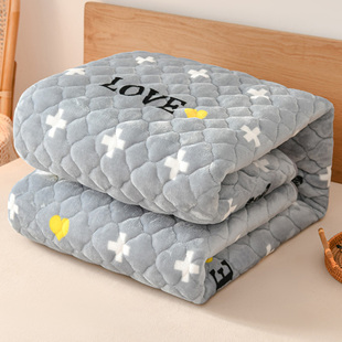珊瑚牛奶法兰绒床垫软垫家用毛毯床褥子加绒学生，宿舍铺床垫被垫褥