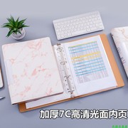 皮面A4活页夹文件夹100页资料册插页多层透明文件袋乐谱夹资料夹