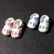 婴儿学步鞋凉鞋夏季Q8男孩蓝色女童粉色宝宝防滑软底包脚鞋儿童鞋