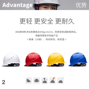 定制A1型高强度ABS工程安全帽工地建筑施工电力防护印字安全头盔