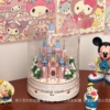 会下雪的城堡积木音乐盒~梦幻粉色迪士尼城堡拼装玩具少女心礼物