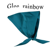gleerainbow宝石蓝真丝丝麻，造型三角形头巾