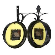 铁艺钟创意双面欧式钟表复古客厅时钟装饰美式静音台自行车座钟壁