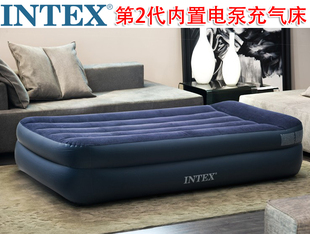 INTEX充气床内置电泵2代单人充气床垫双人加厚气垫床加高加大