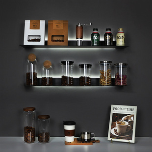 样板间样板房厨房橱柜咖啡，主题系列摆件，层架咖啡豆软装饰品玻璃罐