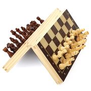 木制磁性国际象棋折叠式桌上游戏棋牌娱乐竞技益智玩具