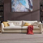 现代简约三人布艺沙发黑白灰客厅整装组合羽绒乳胶北欧沙发小户型