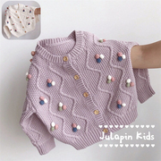 秋款女童甜美可爱毛衣外套1-8岁儿童针织开衫粉嫩美腻女童装