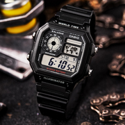 海外直邮casio卡西欧手表，男电子表防水运动学生男表ae-1200wh-1a