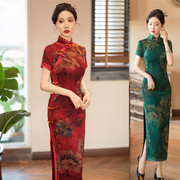 老上海旗袍年轻妈妈款2024年改良复古日常连衣裙高端气质性感