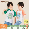 pawinpaw卡通小熊童装夏季男女童，t恤儿童短袖拼色t恤