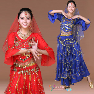 印度舞蹈服装成人女装演出服，肚皮舞套装表演服天竺少女喇叭袖