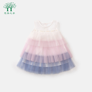 女宝宝夏装蛋糕裙洋气1-3岁婴儿，小童背心连衣，裙子女童夏季公主裙