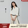 lily2024春女装时尚通勤气质，优雅通勤职业，宽松垂坠感长袖衬衫