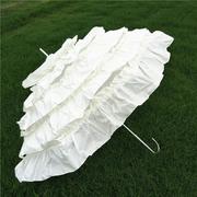 蕾丝公主伞日靓白色宫廷伞手工创意装饰伞长柄洋伞多层遮阳蛋糕伞