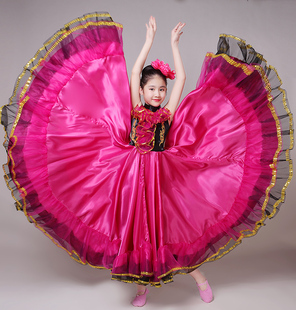 儿童舞台表演服西班牙斗牛舞，大舞裙女童开场舞蹈，服幼儿演出服装