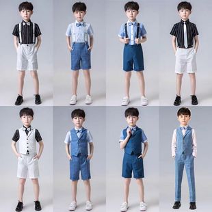 2024夏六一(夏六一)儿童西装，套装男童花童礼服男孩西服主持钢琴演出服