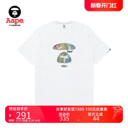 Aape男装春夏猿颜彩色迷彩字母印花个性休闲短袖T恤1459XXK