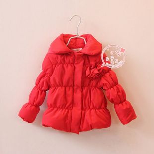 0-1-2岁秋冬女宝宝棉服红色加绒棉衣婴儿连帽拉链薄短款
