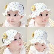 婴儿囟门帽子夏季薄款女宝宝护囟门，发带头带新生儿胎帽夏天遮阳帽
