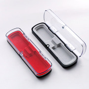 磁扣双支红内衬透明包装盒对笔2支笔盒，办公文具套装盒